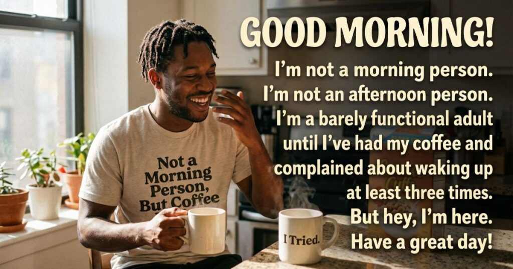 Black Good Morning Quotes Funny