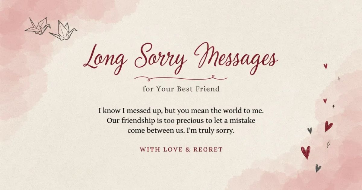 Long Sorry Messages for Your Best Friend 